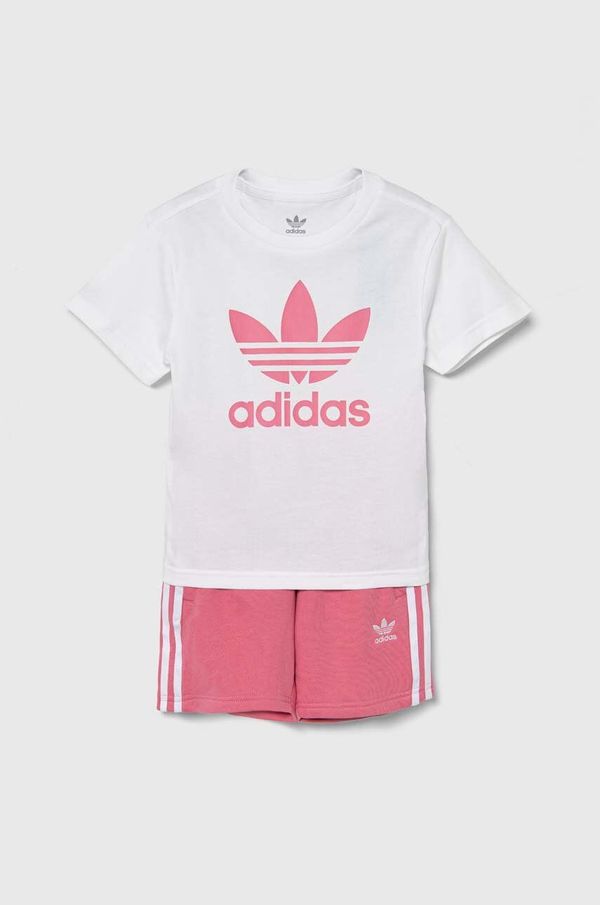 adidas Originals Otroški komplet adidas Originals SHORT TEE SET roza barva, JE1612