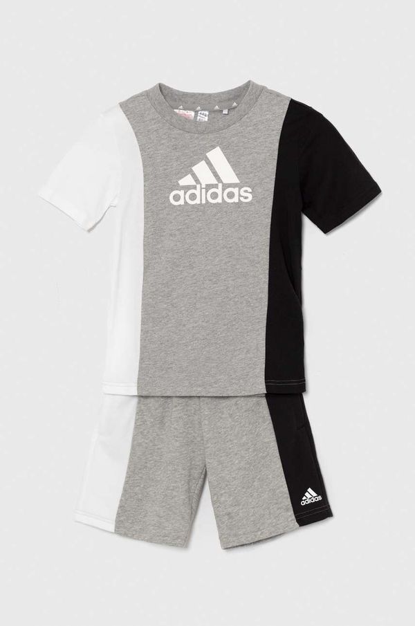 adidas Otroški komplet adidas siva barva