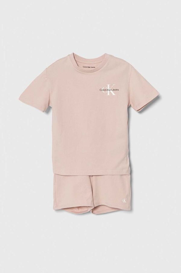 Calvin Klein Jeans Otroški komplet Calvin Klein Jeans roza barva