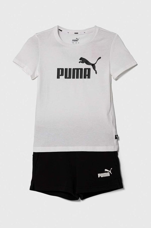 Puma Otroški komplet Puma Logo Tee & Shorts Set bela barva