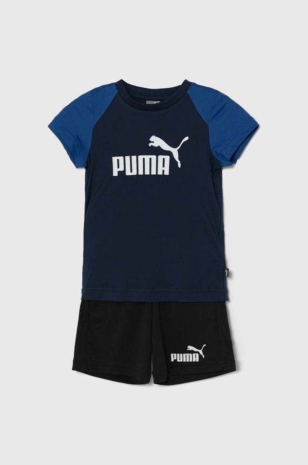 Puma Otroški komplet Puma Short Polyester Set B mornarsko modra barva