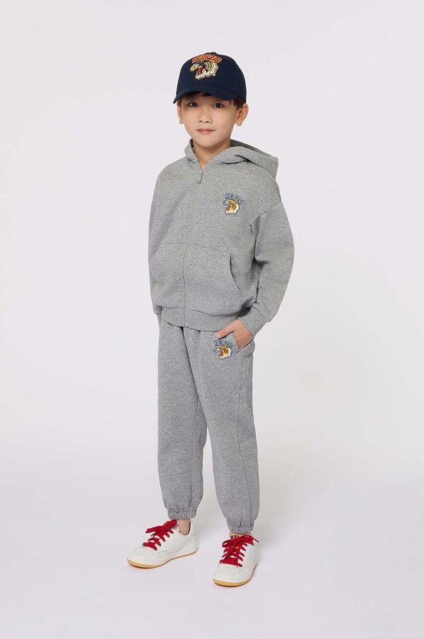 Kenzo kids Otroški komplet trenirke Kenzo Kids siva barva, K60727