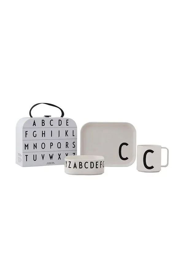 Design Letters Otroški komplet za zajtrk Design Letters Classics in a suitcase 4-pack