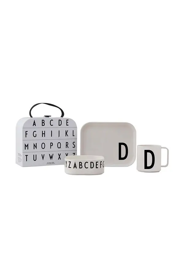 Design Letters Otroški komplet za zajtrk Design Letters Classics in a suitcase D 4-pack