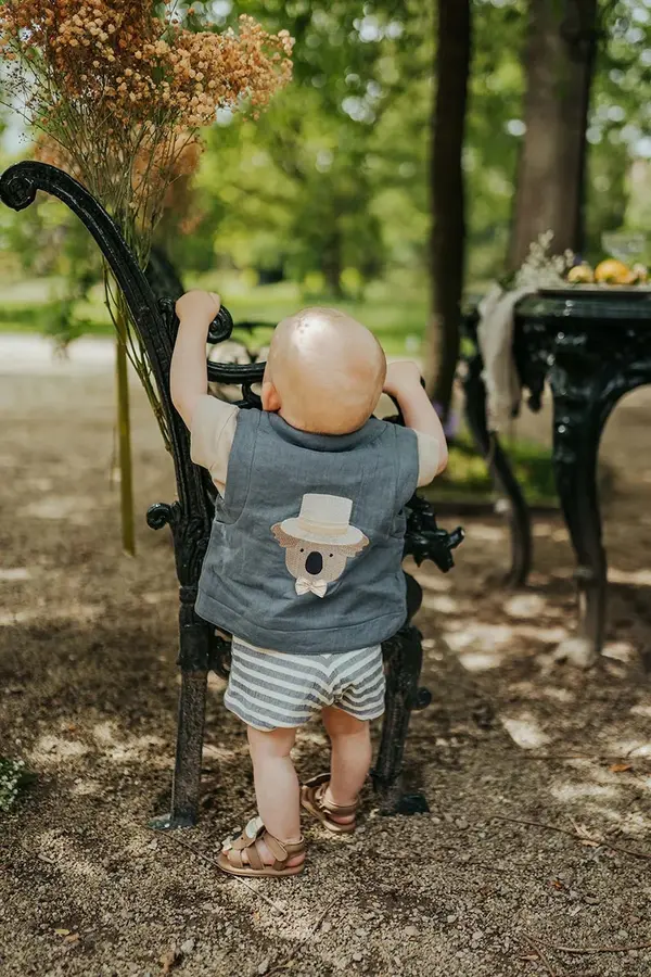 Donsje Otroški lanena telovnik Donsje Larsel Linen Gilet Groom