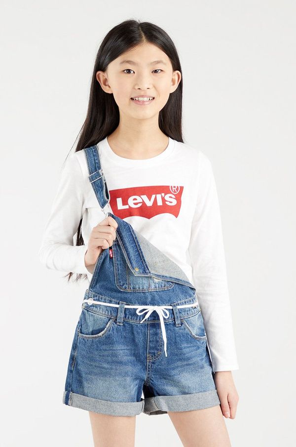 Levi's Otroški longsleeve Levi's bela barva