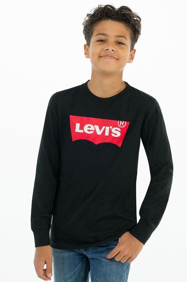 Levi's Otroški longsleeve Levi's črna barva