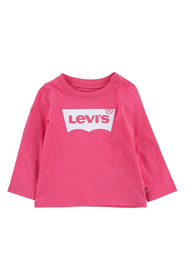 Levi's Otroški longsleeve Levi's roza barva