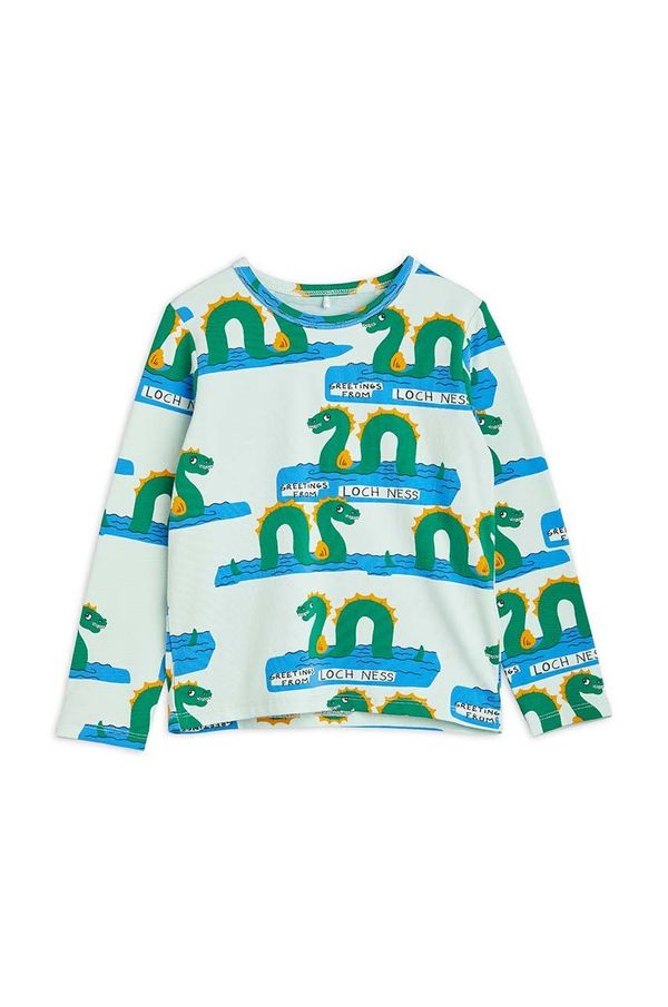 Mini Rodini Otroški longsleeve Mini Rodini zelena barva