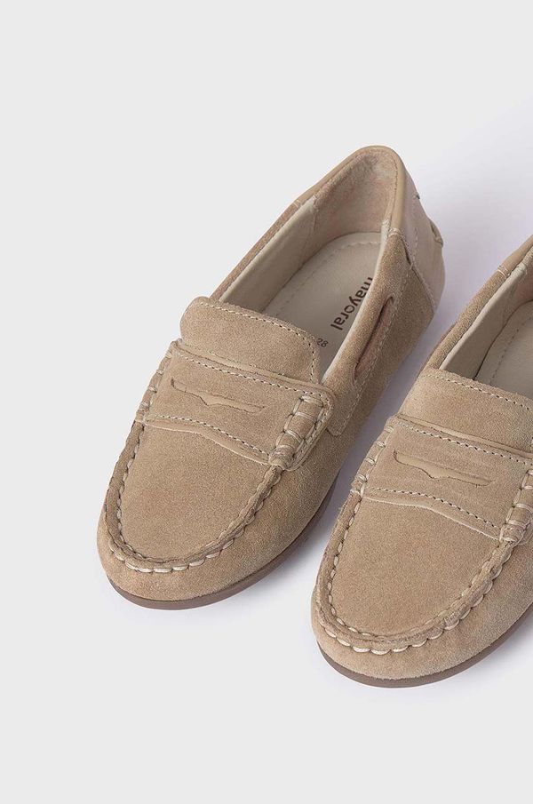 Mayoral Otroški mokasini iz semiša Mayoral bež barva