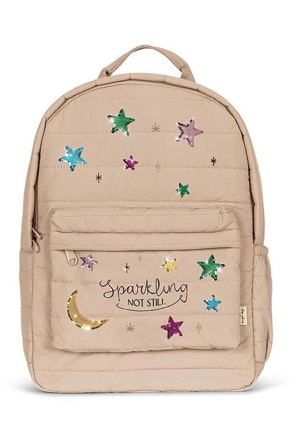 Konges Sløjd Otroški nahrbtnik Konges Sløjd JUNO QUILTED SEQUIN BACKPACK MIDI bež barva, KS101319