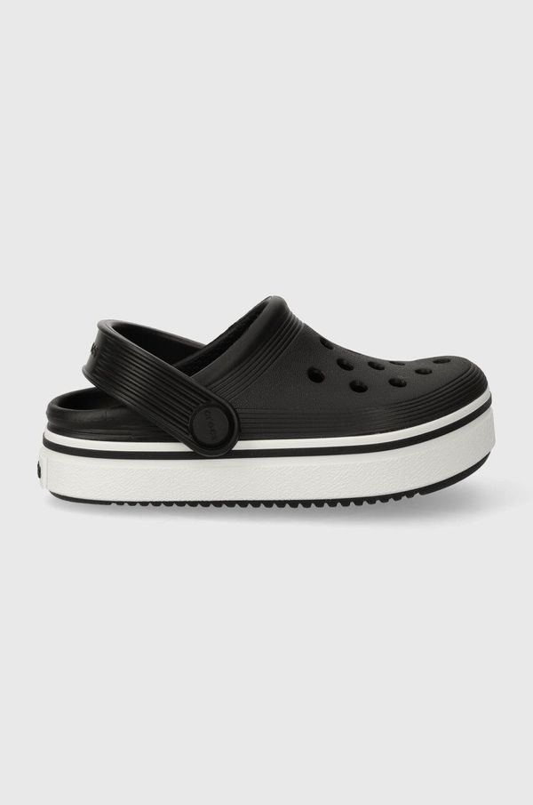 Crocs Otroški natikači Crocs 208479 Off Court Clog T črna barva