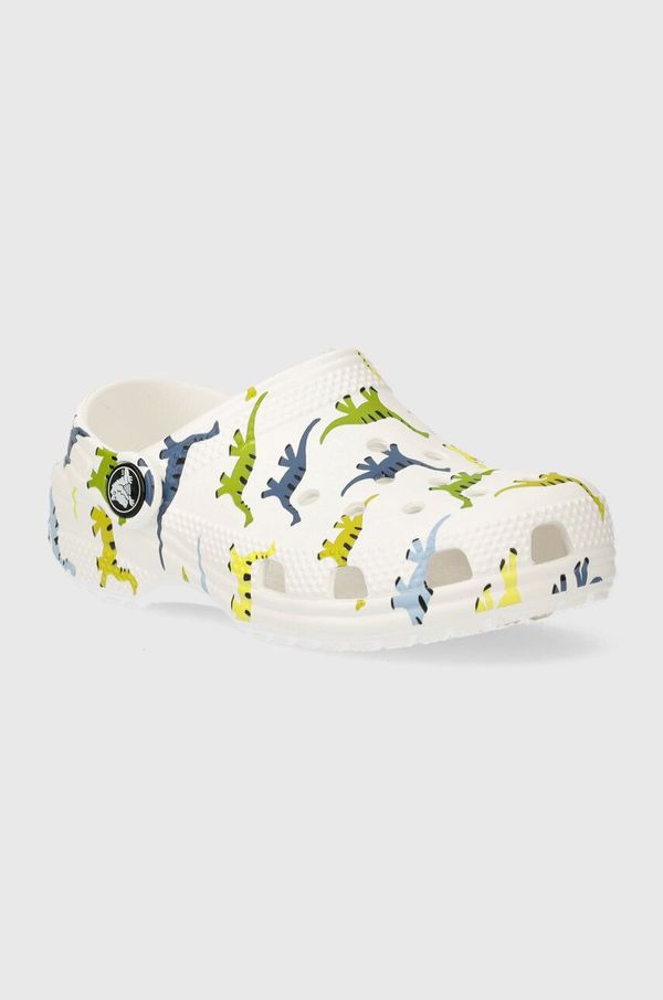 Crocs Otroški natikači Crocs CLASSIC CHARACTER PRINT CLOG zelena barva