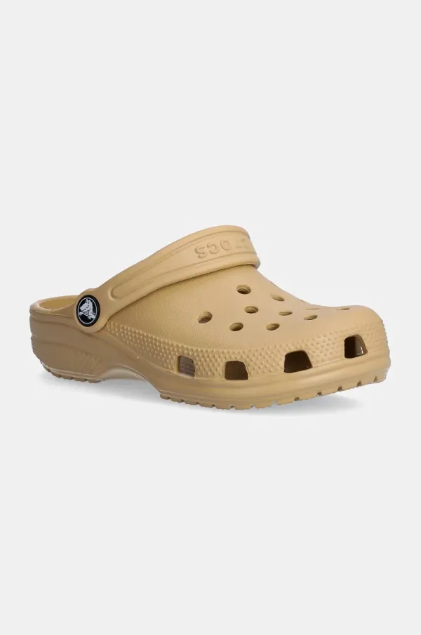 Crocs Otroški natikači Crocs CLASSIC CLOG bež barva, 206991