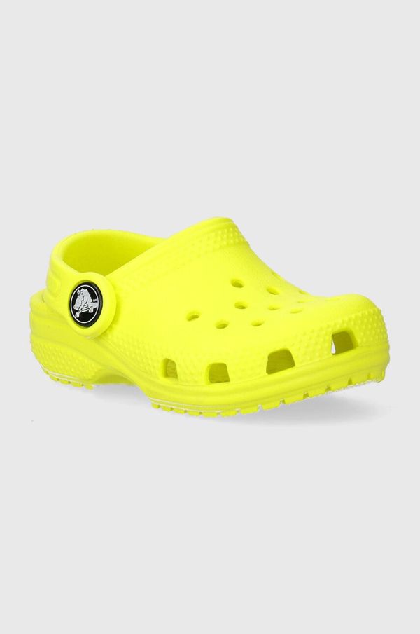 Crocs Otroški natikači Crocs CLASSIC CLOG zelena barva