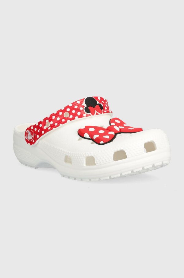 Crocs Otroški natikači Crocs CLASSIC DISNEY MINNIE bela barva