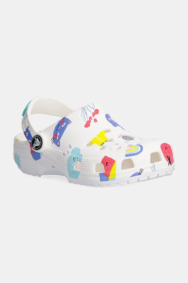 Crocs Otroški natikači Crocs CLASSIC DOODLE PRINT CLOG bela barva, 210356