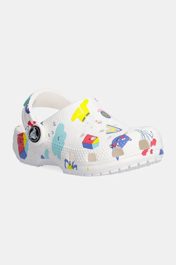 Crocs Otroški natikači Crocs CLASSIC DOODLE PRINT CLOG bela barva, 210357