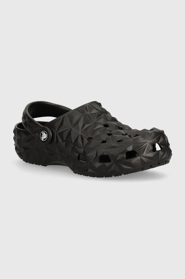 Crocs Otroški natikači Crocs Classic Geometric Clog črna barva