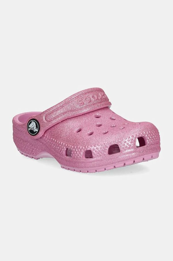 Crocs Otroški natikači Crocs CLASSIC GLITTER CLOG roza barva, 206992