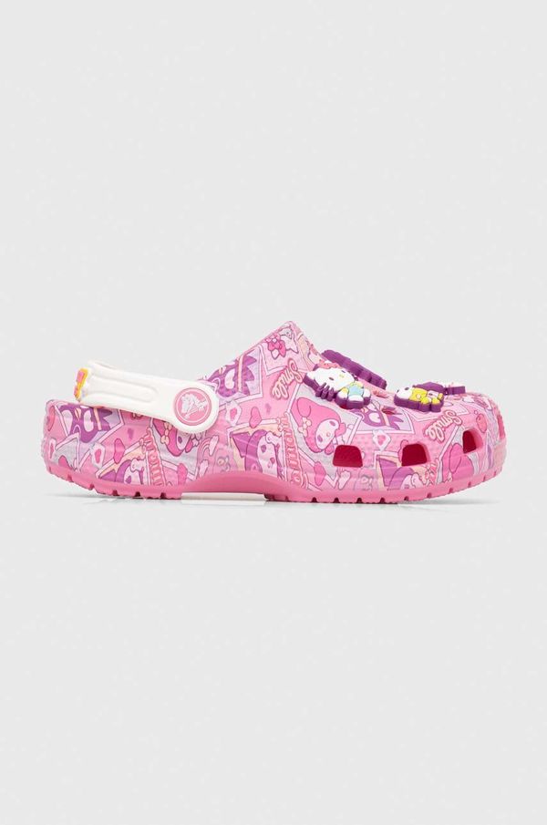 Crocs Otroški natikači Crocs CLASSIC HELLO KITTY roza barva