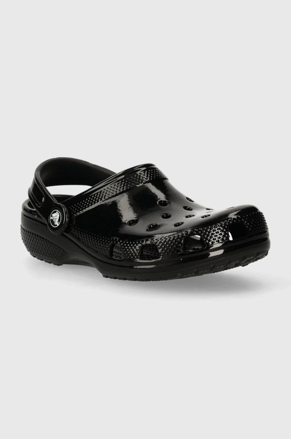 Crocs Otroški natikači Crocs CLASSIC HIGH SHINE CLOG črna barva