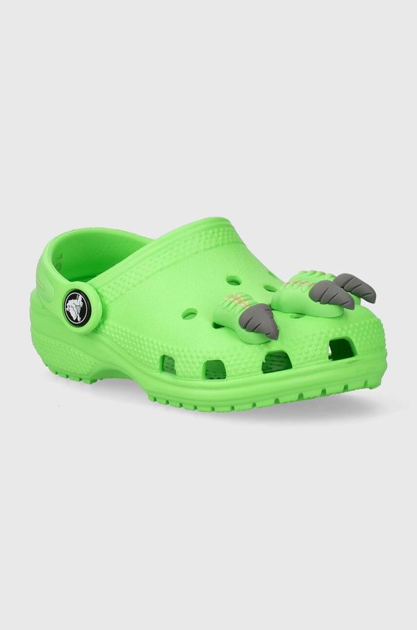 Crocs Otroški natikači Crocs CLASSIC IAM DINOSAUR CLOG zelena barva