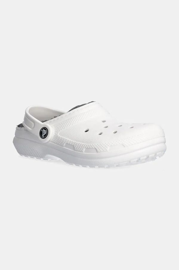 Crocs Otroški natikači Crocs CLASSIC LINED CLOG bela barva, 207010