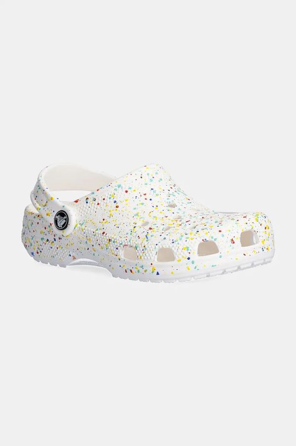 Crocs Otroški natikači Crocs CLASSIC PAINT SPLATTER CLOG bela barva, 210349