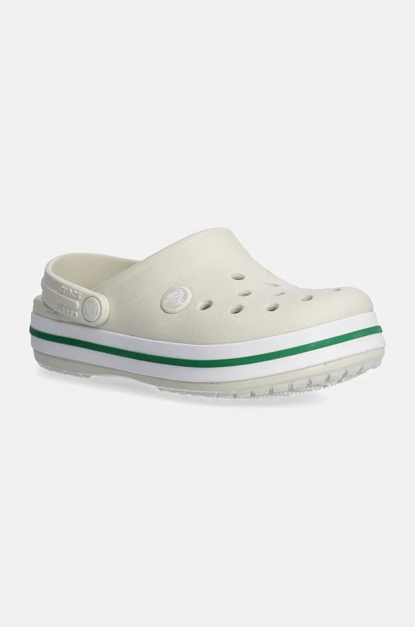 Crocs Otroški natikači Crocs CROCBAND CLOG bež barva, 207006