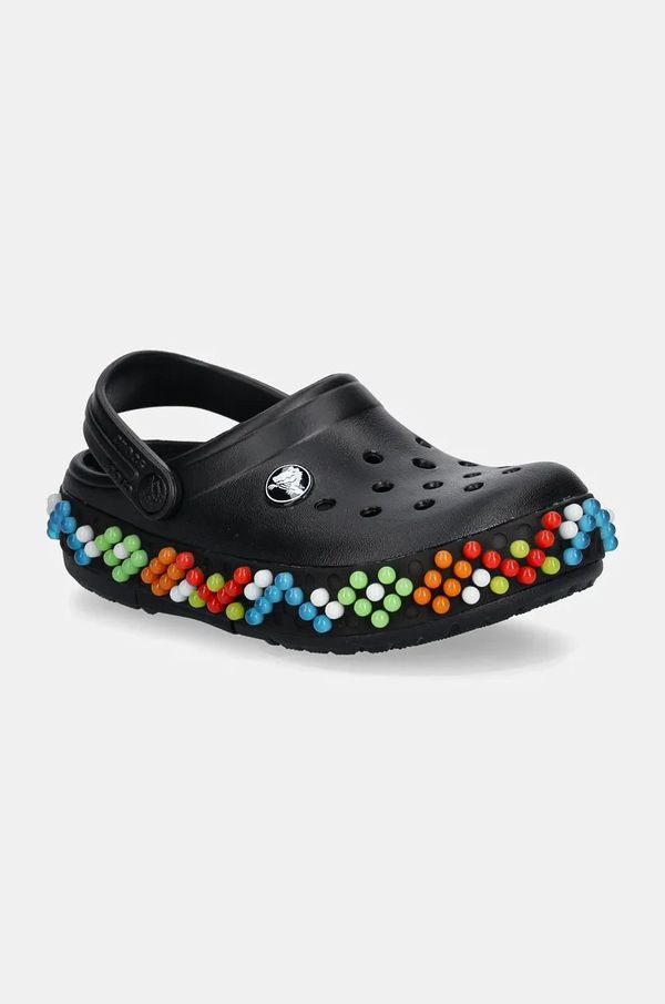 Crocs Otroški natikači Crocs CROCBAND COLORFUL LIGHTS CLOG črna barva, 210467