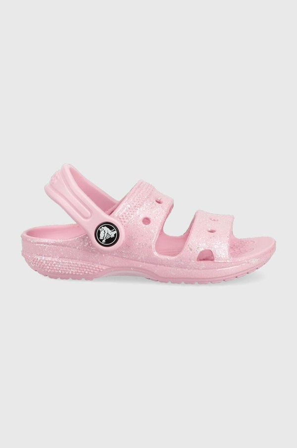 Crocs Otroški natikači Crocs CROCS CLASSIC GLITTER SANDAL roza barva