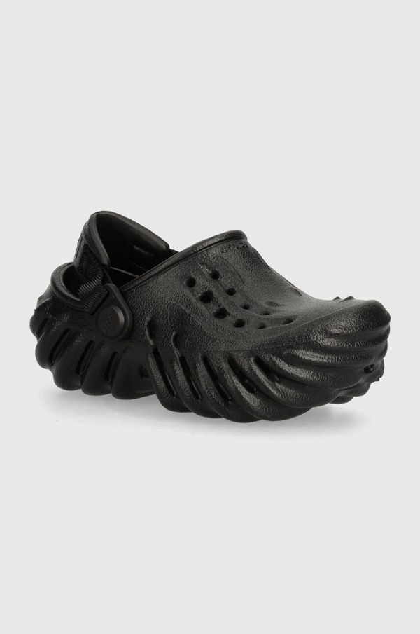 Crocs Otroški natikači Crocs Echo Clog črna barva