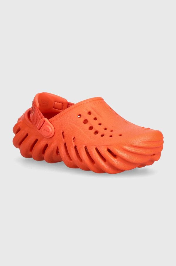 Crocs Otroški natikači Crocs Echo Clog oranžna barva