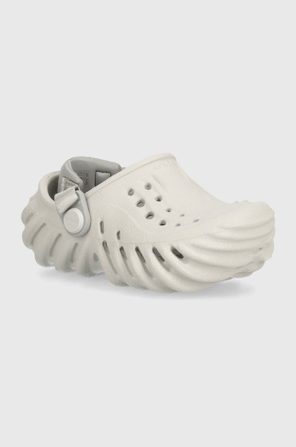 Crocs Otroški natikači Crocs ECHO CLOG siva barva