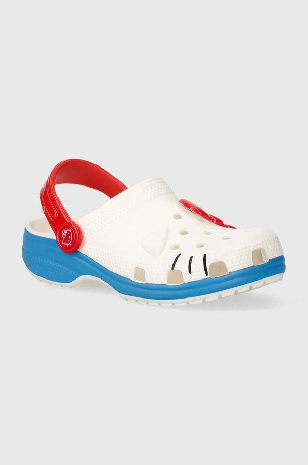 Crocs Otroški natikači Crocs HELLOITTY IAM CLASSIC CLOG bela barva