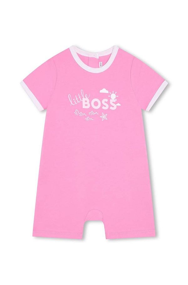 Boss Otroški pajac BOSS roza barva