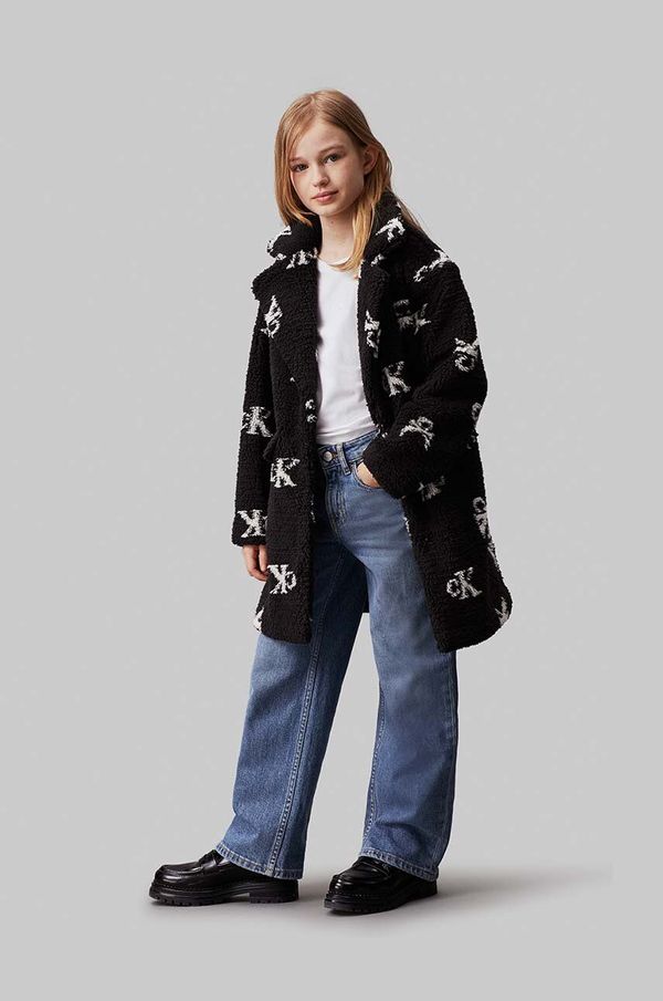Calvin Klein Jeans Otroški plašč Calvin Klein Jeans črna barva, IG0IG02594
