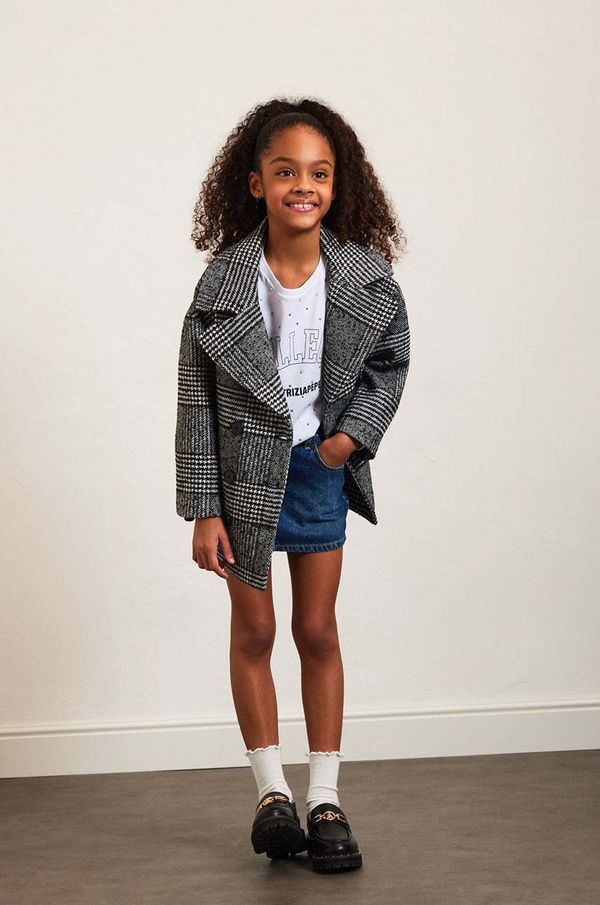 Patrizia Pepe Otroški plašč Patrizia Pepe A138 siva barva, 7O0029