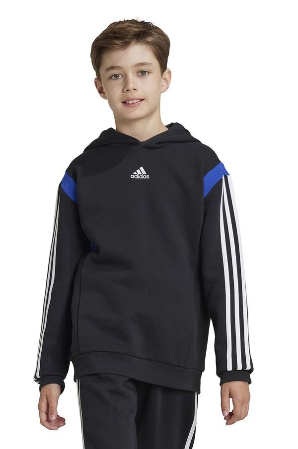 adidas Otroški pulover adidas B HD CB črna barva, s kapuco, JE0327