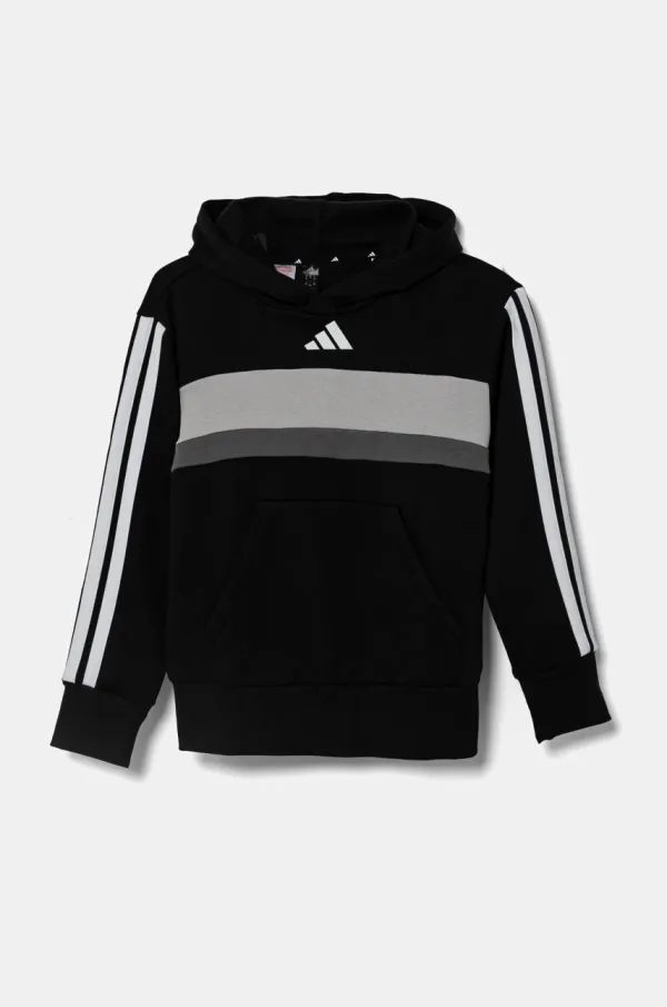 adidas Otroški pulover adidas črna barva, s kapuco, JC7480