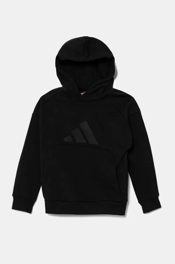 adidas Otroški pulover adidas črna barva, s kapuco, JJ4784
