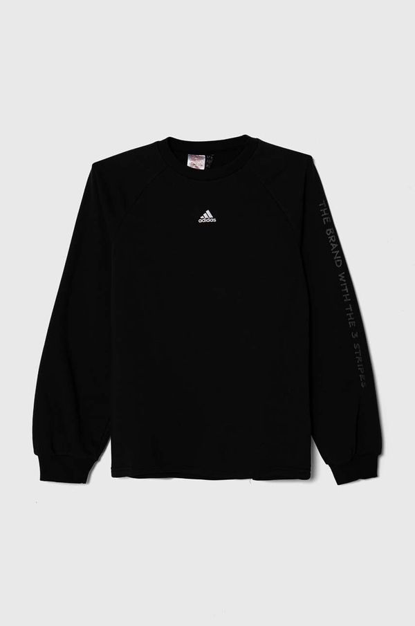 adidas Otroški pulover adidas JGAM CREW črna barva, IV7045