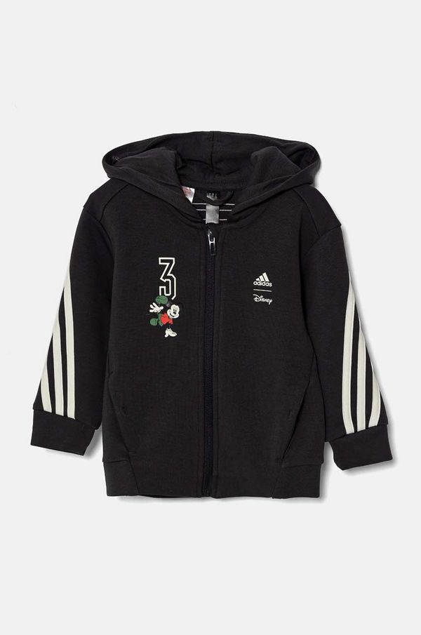 adidas Otroški pulover adidas LK DY MM TT črna barva, s kapuco, IV9621