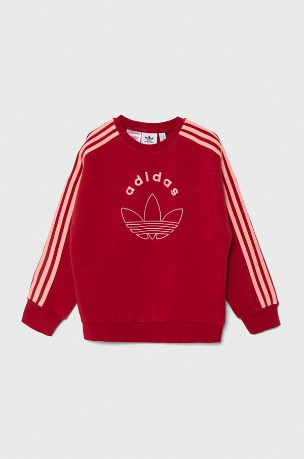 adidas Originals Otroški pulover adidas Originals CREW rdeča barva, IY9548