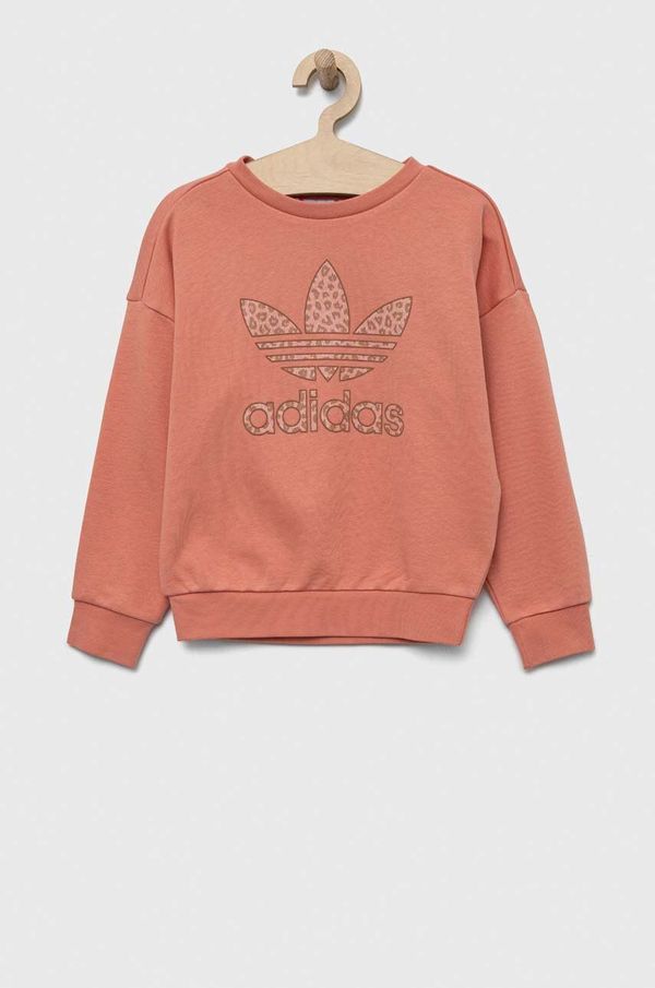 adidas Originals Otroški pulover adidas Originals oranžna barva