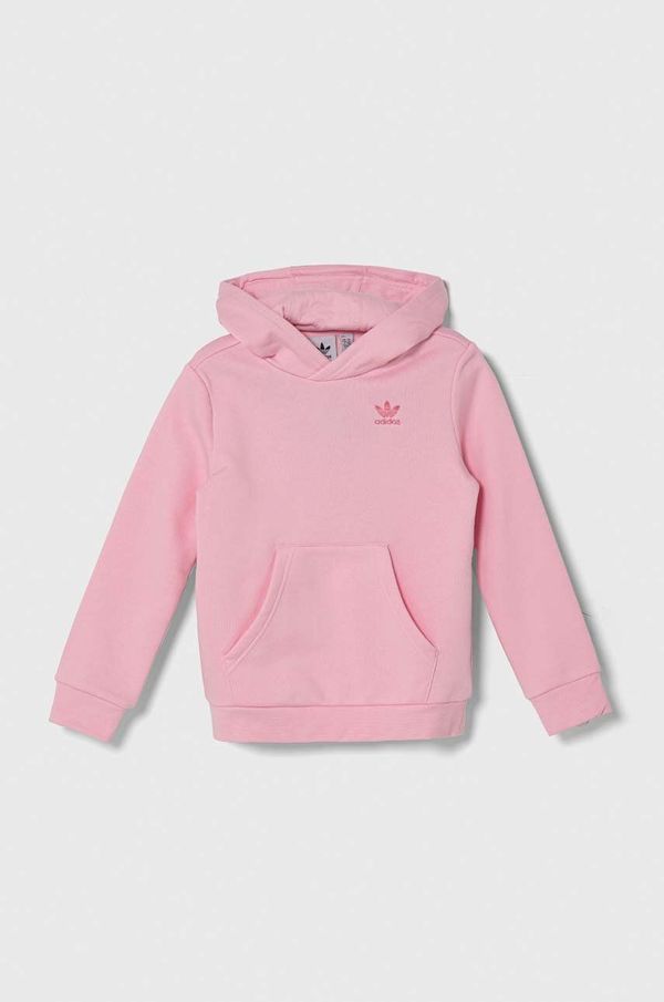 adidas Originals Otroški pulover adidas Originals roza barva, s kapuco