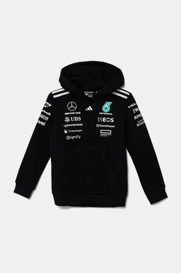 adidas Performance Otroški pulover adidas Performance MER črna barva, s kapuco, JX0683