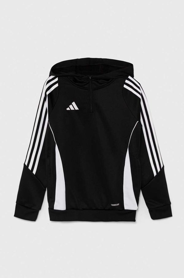 adidas Performance Otroški pulover adidas Performance TIRO24 TRHOODY črna barva, s kapuco, IJ9960