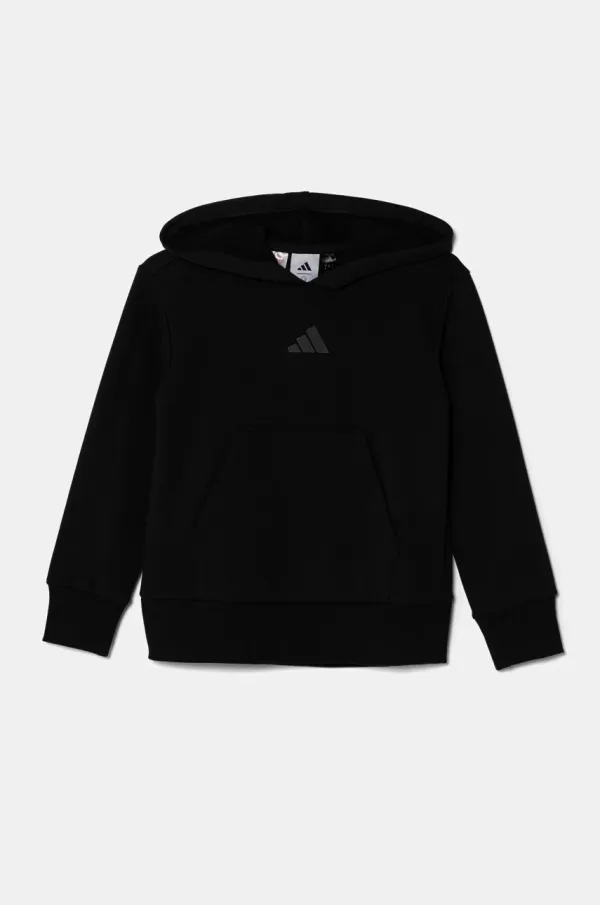 adidas Otroški pulover adidas x Smiley World črna barva, s kapuco, JJ3072